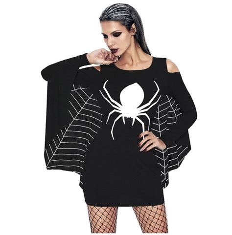 Womens Halloween Ghost Costume Sequin Spider Party Dress Best
