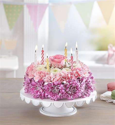 Birthday Wishes Flower Cake™ Pastel Arranged By A Florist In Pickens