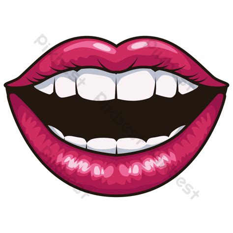 Pop Art Lips Biting Lip Vector Illustration Png Images Psd Free