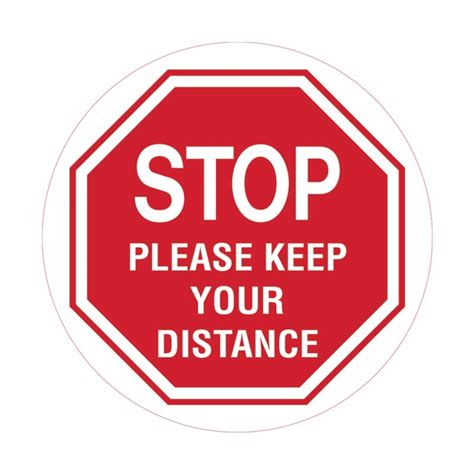 Floor And Carpet Marking Sign Stop Please Keep Your Distance