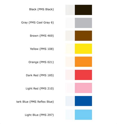8 Sample Pms Color Charts Sample Templates