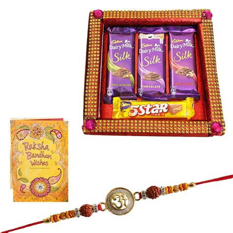 Rakhi To India Raksha Bandhan Wishes Silk Chocolate Rakhi Gifts