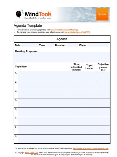 meeting agenda templates poster template