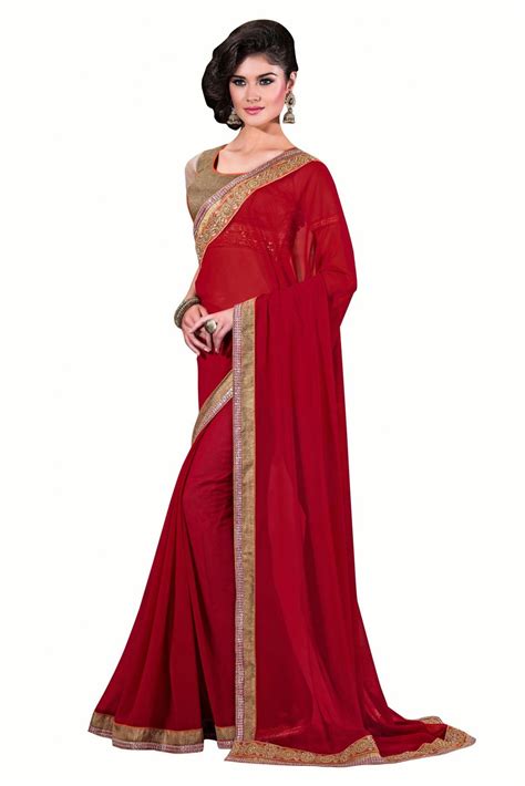 Silk Designer Saree In Red Colour Saree Designs Saree Trendy Sarees