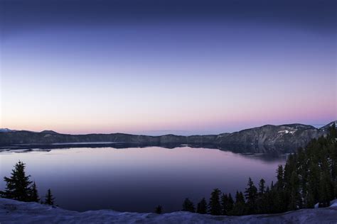 Free Photo Sunset Crater Lake Oregon Crater Lake Landscape