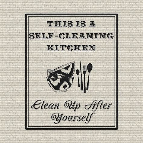 Self Cleaning Kitchen Decor Art Wall Decor Art Printable