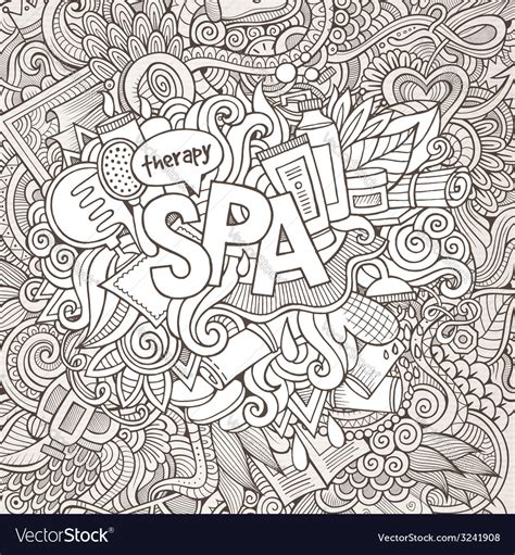 Spa Hand Lettering And Doodles Elements Background