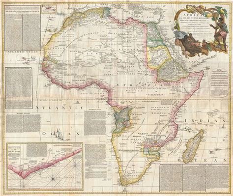 An Old Map Shows Africa And Other Parts Of The World With People On