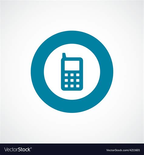 Mobile Phone Icon Bold Blue Circle Border Vector Image