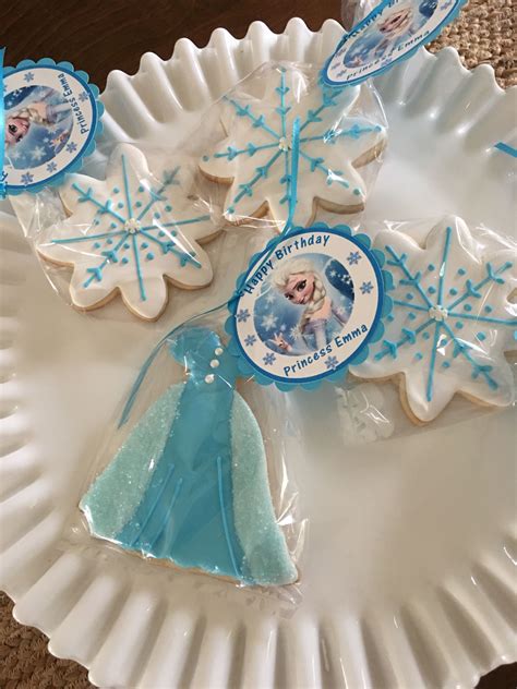 Frozen Elsa Dress And Snowflake Sugar Cookies Frozen Elsa Birthday