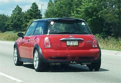 Mini Cooper With Personalized License Plate