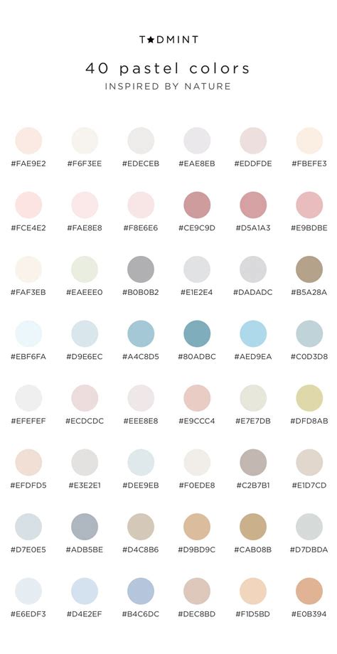 Pastel Color Palettes Inspired By Nature Tadmint Design Resources