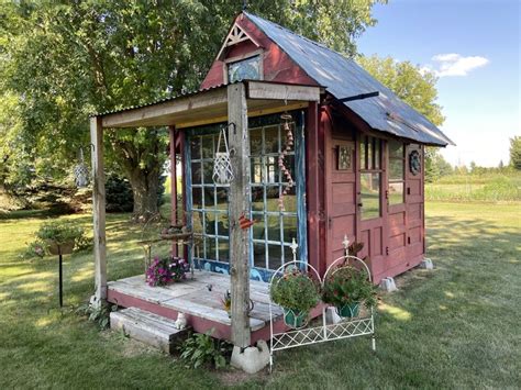 Rustic Garden Shed Made With Old Doors Shed With Porch Rustic Shed