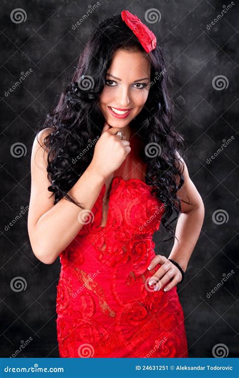 beautiful glamorous woman with red dress stock image image of elegance club 24631251