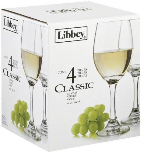 Libbey Classic White Wine Glasses 4 Pack Clear 14 Ounce 4 Pack Ralphs