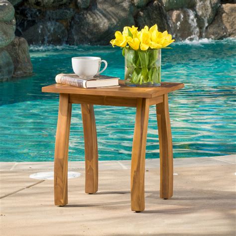 Amarante Outdoor Acacia Accent Table Teak Finish