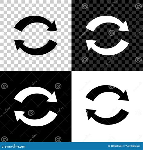 Refresh Icon Isolated On Black White And Transparent Background