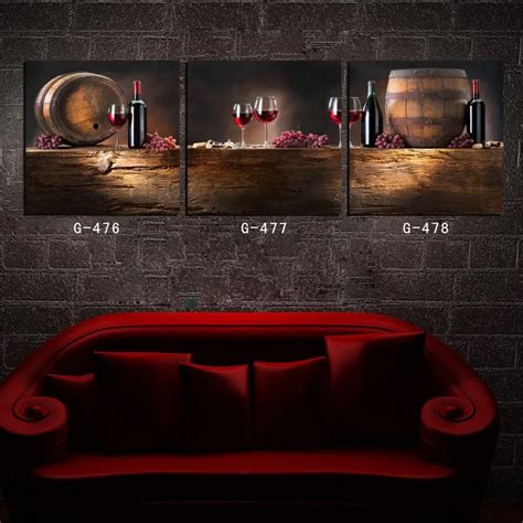 3 Piece Canvas Wall Art Red Wine Canvas Art Wine Glasses Painting Wall Painting Bar Dinning Room