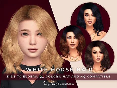 Sonyasimsccs Sonyasims White Horse Hair Kids Early Access On Patreon