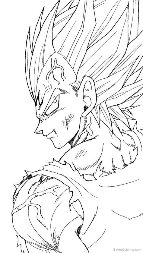 Majin Vegeta Coloring Pages Lineart By Bk 81 Free Avec Coloriage