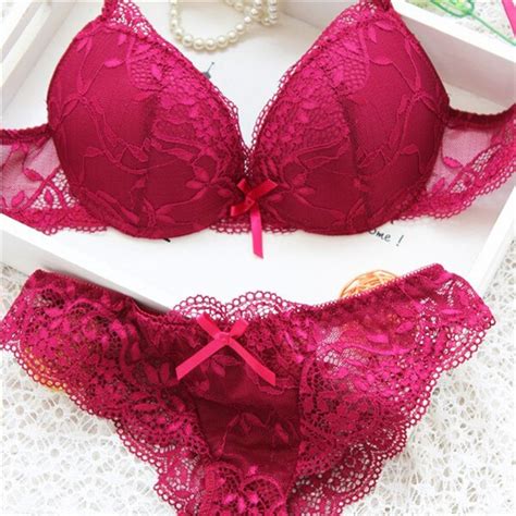 ropalia sexy women push up bra set embroidery lace floral lingerie bras and pantie sets 32 36 b