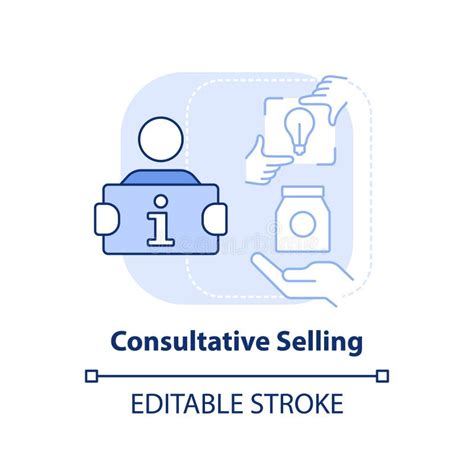 Consultative Selling Light Blue Concept Icon Stock Vector