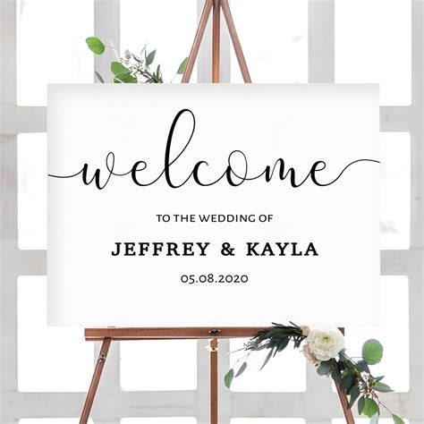 Classic Welcome Sign Template Welcome Board Editable Wedding
