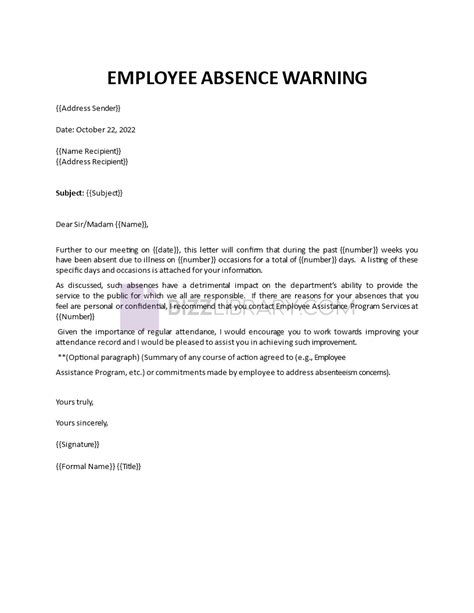 Employee Absence Warning