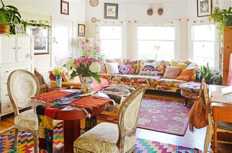 A Hippie Rainbow Boho Apartment In Oakland Hippie Living Room