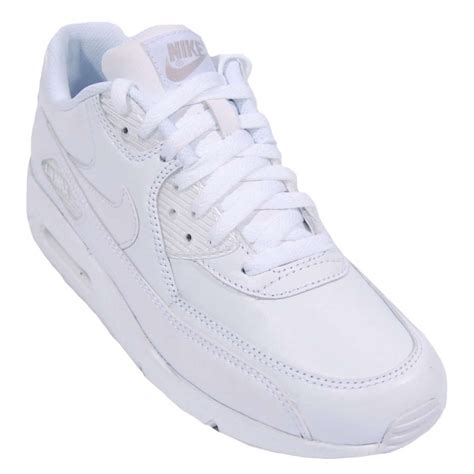 Nike Air Max 90 Leather Triple White Mens Shoes From Attic Clothing Uk