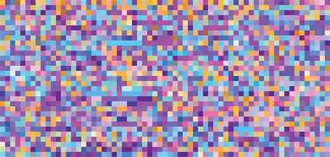 Multicolored Pixel Mosaic By Violet Orange And Blue Tessellated