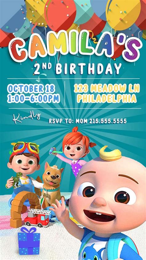 Cocomelon Birthday Party Invitation File Cocomelon Birthday Etsy