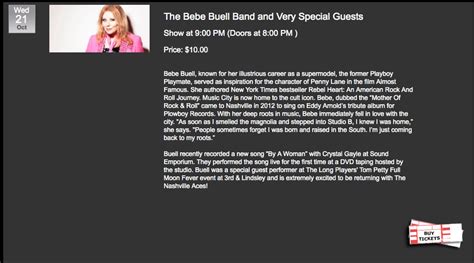 Bebe Buell Band At 3rd And Lindsley Oct 21st Bebe Buell
