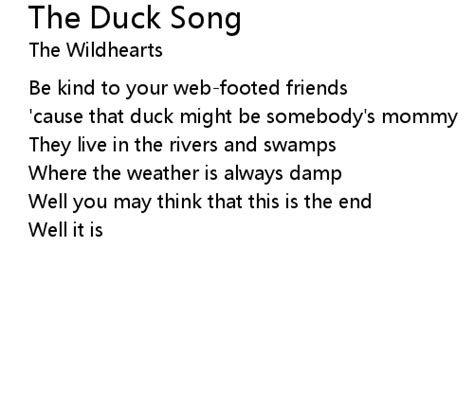 The Duck Song Lyrics Follow Lyrics