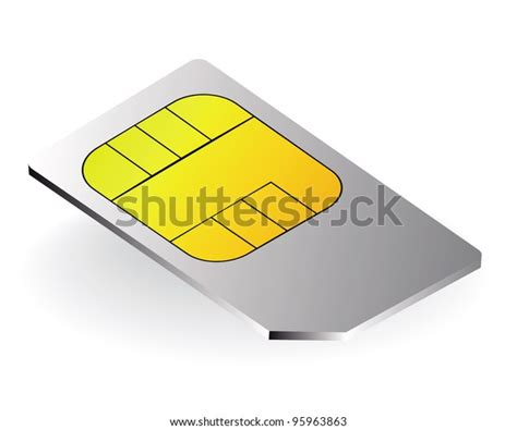 Sim Card Mobile Phone On White Stock Vector Royalty Free 95963863