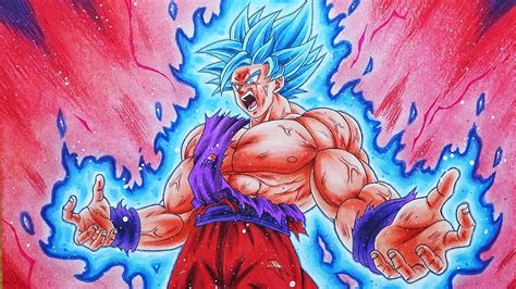 Drawing Goku Super Saiyan Blue Kaioken Times 100 Youtube