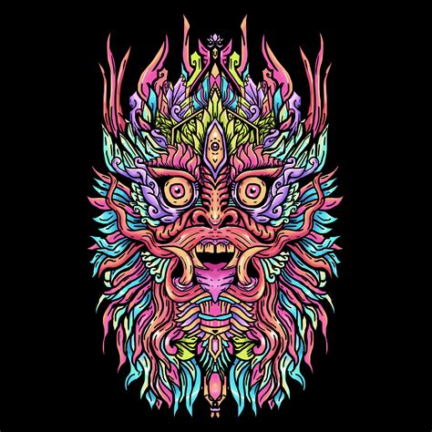 Artstation Barong Masks From Bali In 2023 Art Design Alien Tee