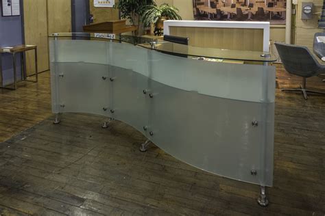 Riviera Glass Reception Desk • Peartree Office Furniture