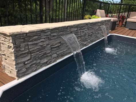 Faux Panels Pool Water Features Pool Waterfall Swimming Pool Designs