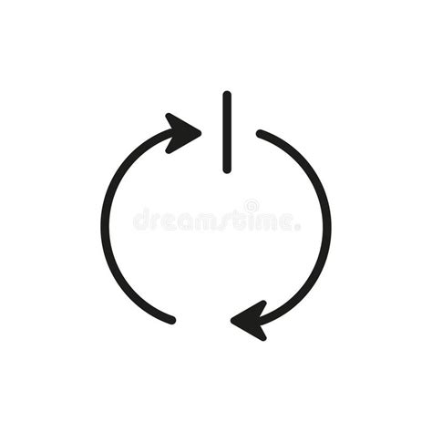 Circular Arrows Switch Reload Symbol Vector Illustration Stock