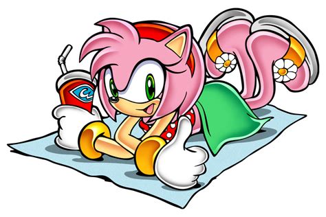 Isnt Amy Roses Swimsuit In Sonic X Based On Her Sa Artwork Swimsuit