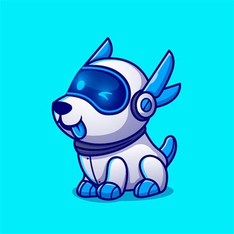 Free Vector | Cute dog robot cartoon character. animal technology isolated.