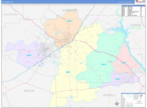 Lee County Al Wall Map Color Cast Style By Marketmaps Mapsales