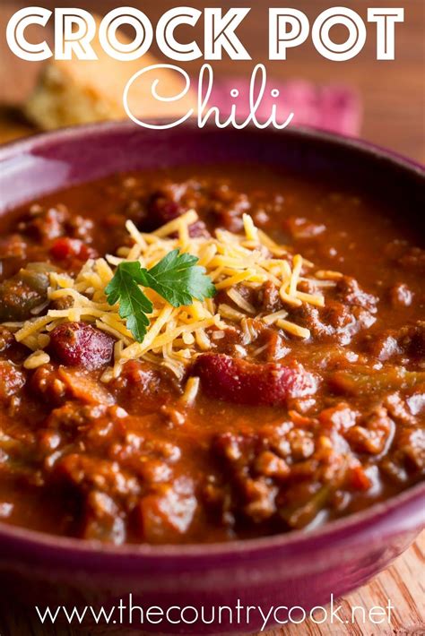 BEST CROCK POT CHILI Video The Country Cook Recipe Chili