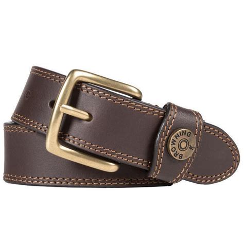 Browning Mens Leather Slug Belt Brown 42 Sportsmans Warehouse