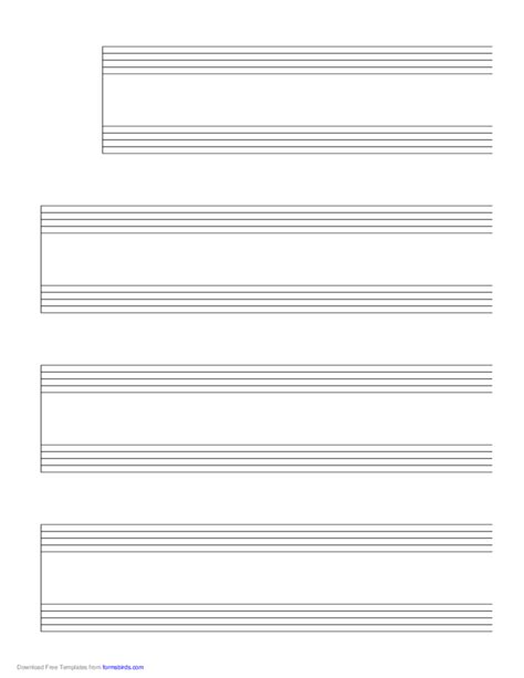 4 Systems Of 2 Staves Music Paper Free Download