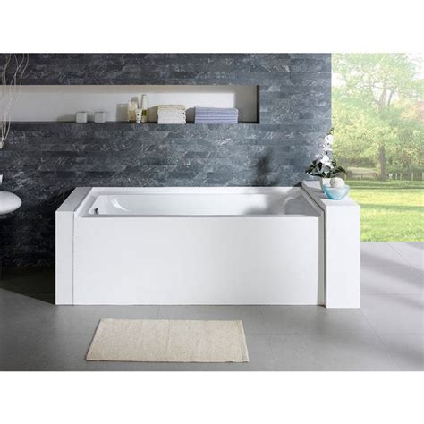 Jacuzzi lns6036brxxxxw linea three wall alcove acrylic soaking tub Delano 59-inch x 32-inch White Rectangle Alcove Soaking ...
