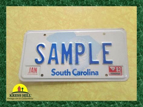South Carolina Sample License Plate 1982 By Kresshillvintage 2600