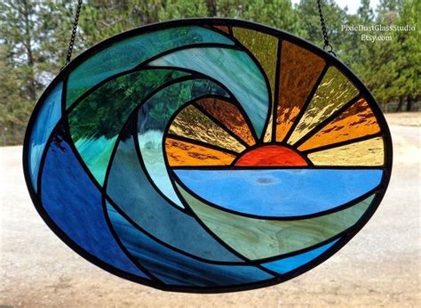 Ocean Wave In 2021 Stained Glass Ocean Waves Stained Glass Diy