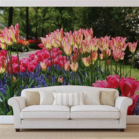 Field Of Flowers Wall Paper Mural Buy At Europosters